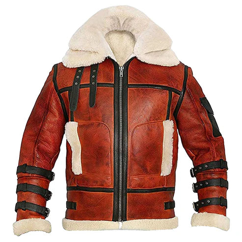 Men B6 RAF Sheepskin Bomber Jacket