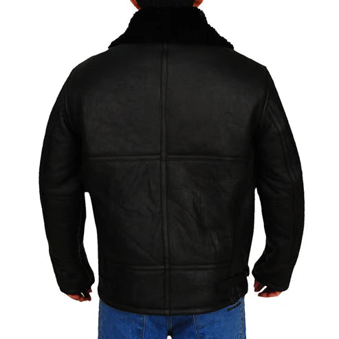 B3 Sheepskin Aviator Jacket Black