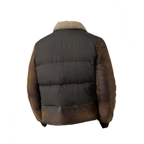 Men’s B3 Vintage Brown Leather Shearling Jacket