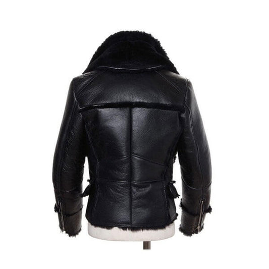 Men’s B3 Bomber Jacket – Winter Wool Lamb Fur Aviator by Avanzar
