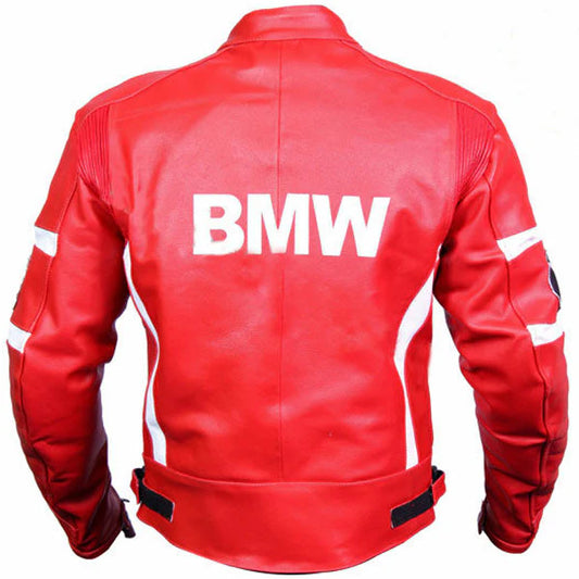 BMW Motorrad Red Racing Leather Motorcycle Jacket