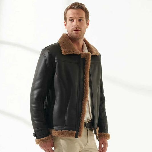 Best Black Leather Shearling Jacket by Leather