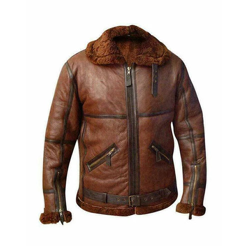 Men Classic Aviator Leather Jacket