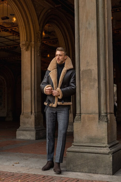 Men B3 RAF Aviator Sheepskin Jacket