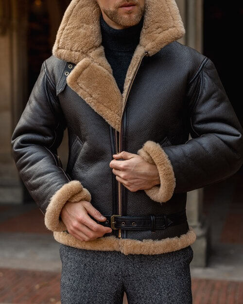 Men B3 RAF Aviator Sheepskin Jacket