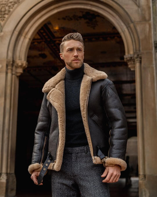 Men B3 RAF Aviator Sheepskin Jacket