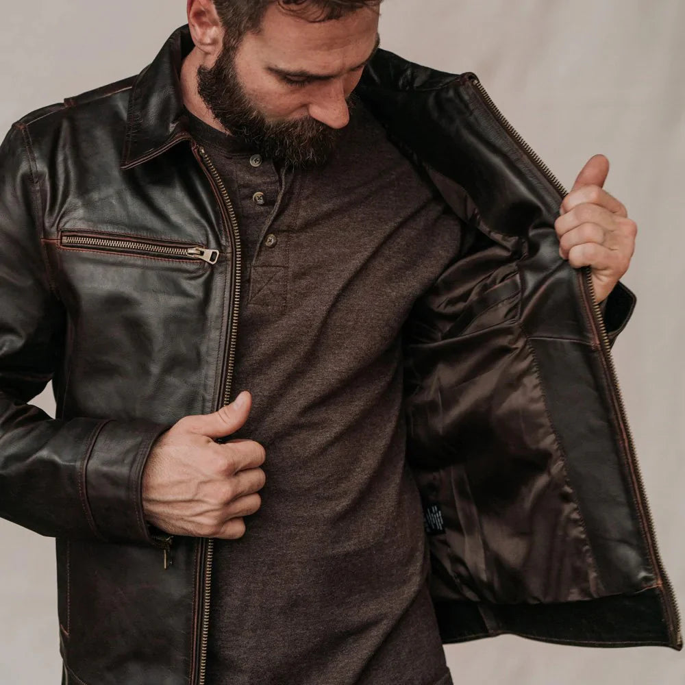 Men’s Classic Brown Flight Leather Jacket