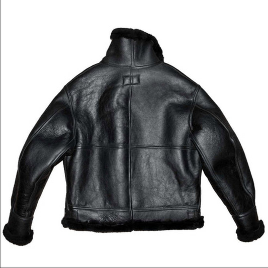 B3 Black Sheepskin Leather Jacket