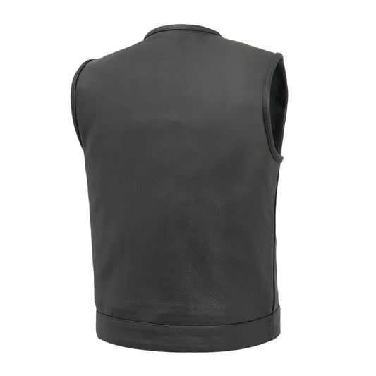 No Rival Men's Motorcycle Leather Vest