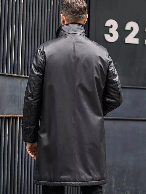 Men Long Fur Shearling Leather Coat