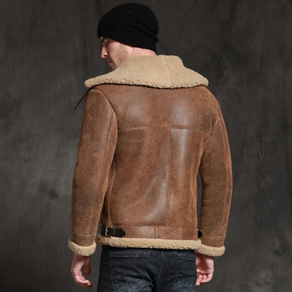 Men Brown Sheepskin Shearling Jacket