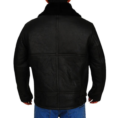 B3 Sheepskin Aviator Jacket Black
