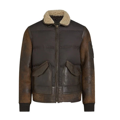 Men’s B3 Vintage Brown Leather Shearling Jacket