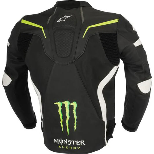 Monster Energy Black Leather Motorcycle Jacket