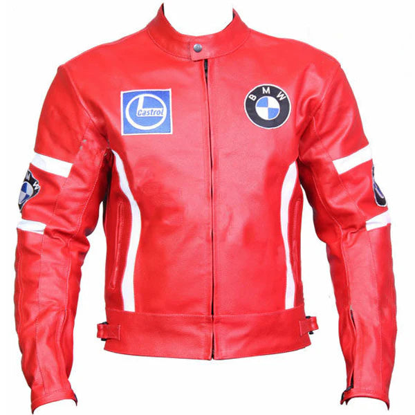 BMW Motorrad Red Racing Leather Motorcycle Jacket