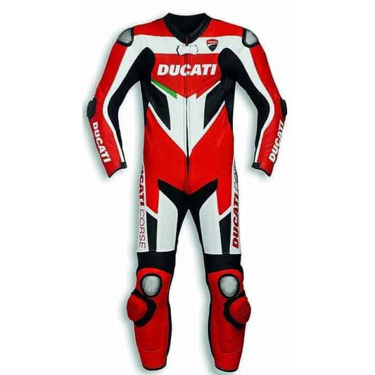 Custom Made Ducati Corse Motorcycle Racing Leather Suit