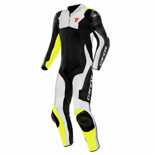 Yellow Black White Motorcycle Racing Leather Suit