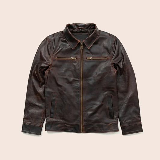 Men’s Classic Brown Flight Leather Jacket