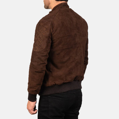 Sven Mocha Suede Bomber Jacket for Men