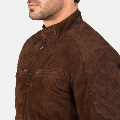 Sven Mocha Suede Bomber Jacket for Men