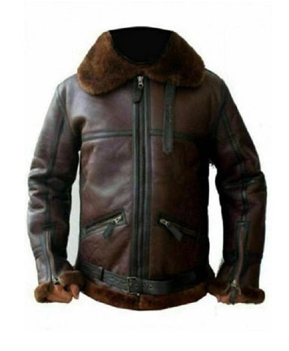 RAF Aviator B3 Bomber Jacket with Reddish Fur