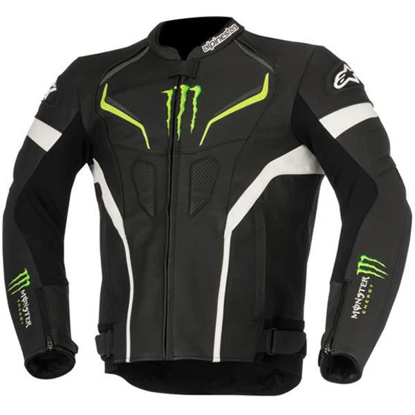 Monster Energy Black Leather Motorcycle Jacket