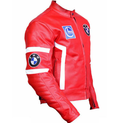 BMW Motorrad Red Racing Leather Motorcycle Jacket