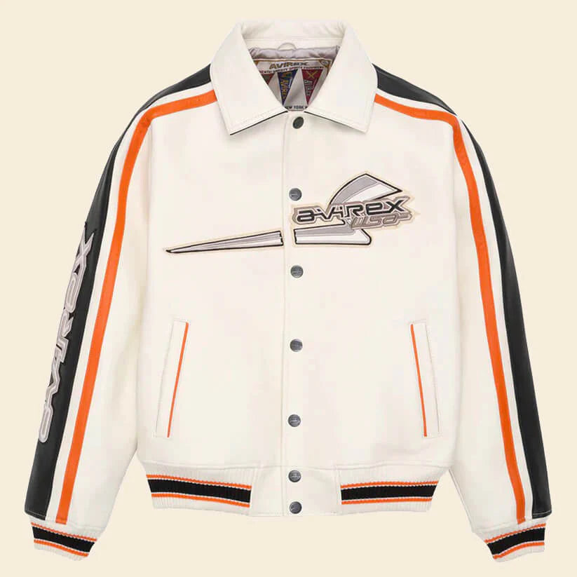 White City Racer Bomber Avirex Leather Jacket