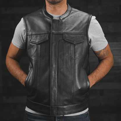 Sharp Shooter Men's Motorcycle Leather Vest