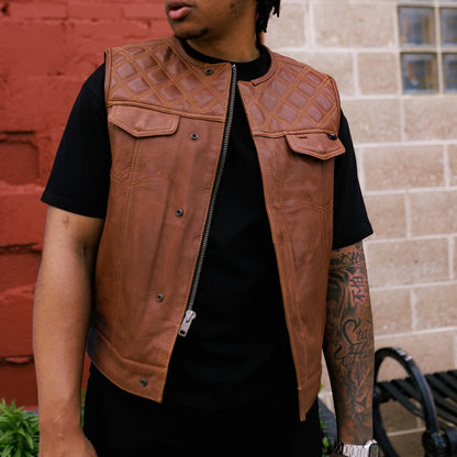 Timber Men's Motorcycle Leather Vest - Limited Edition