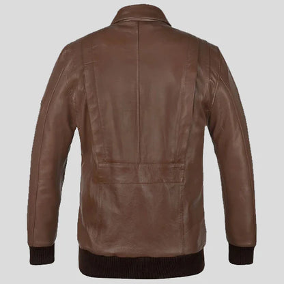 Aviator Bomber Leather Jacket