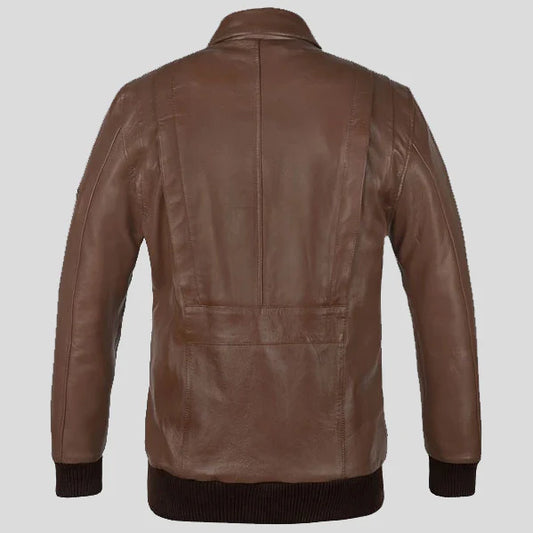 Aviator Bomber Leather Jacket
