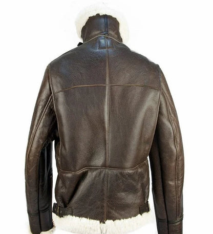 Men's B3 Brown Sheepskin Bomber Jacket