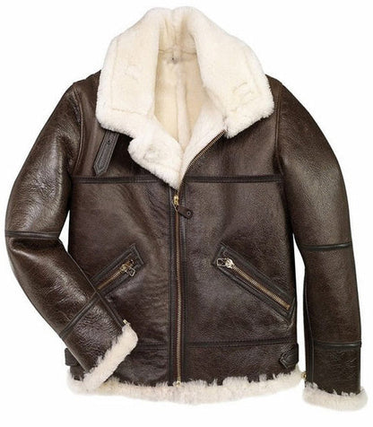 Men's B3 Brown Sheepskin Bomber Jacket