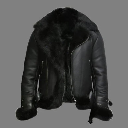 Men Aviator Flying Jacket Real Shearling Toscana