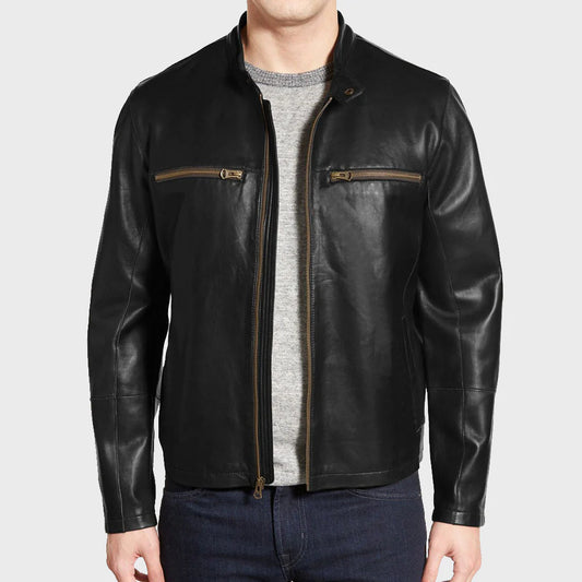 Men’s Classy Lambskin Leather Moto Jacket