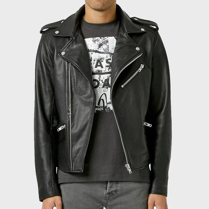 Men’s Classic Leather Biker Jacket