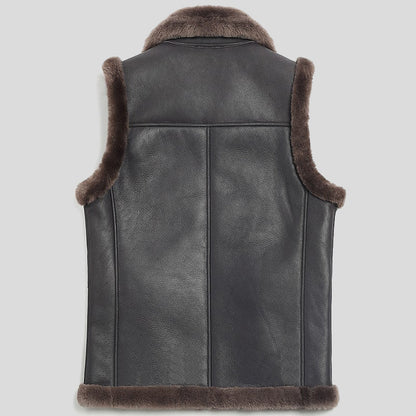 Mens Winter Sheepskin Shearling Leather Vest
