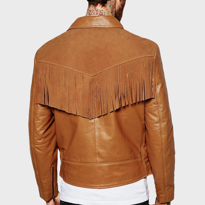Men’s Suede Fringe Biker Jacket