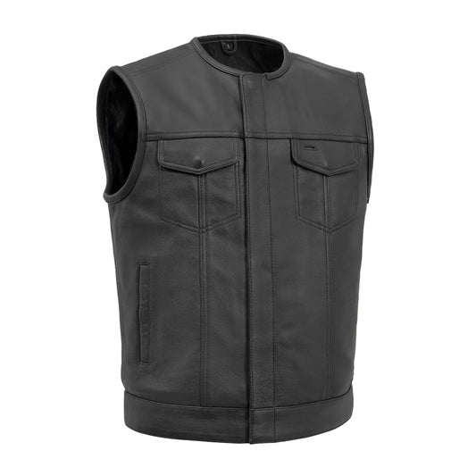 No Rival Men's Motorcycle Leather Vest