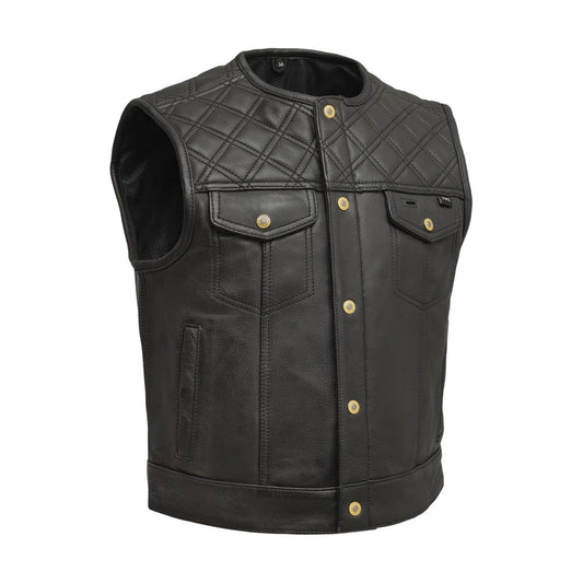 Shell Shock Men's Motorcycle Leather Vest - Limited Edition