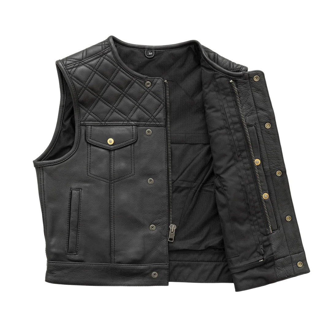 Shell Shock Men's Motorcycle Leather Vest - Limited Edition