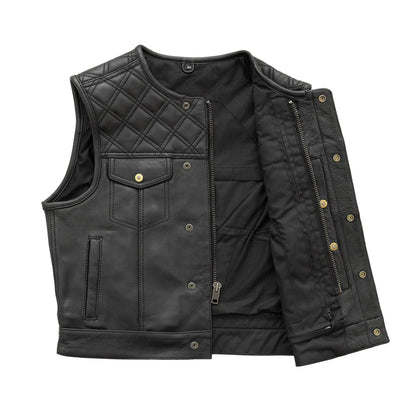 Shell Shock Men's Motorcycle Leather Vest - Limited Edition