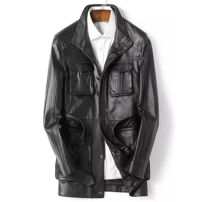 Men Leather Shearling Jacket