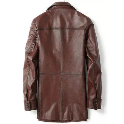 Men Scout Leather Trench Coat