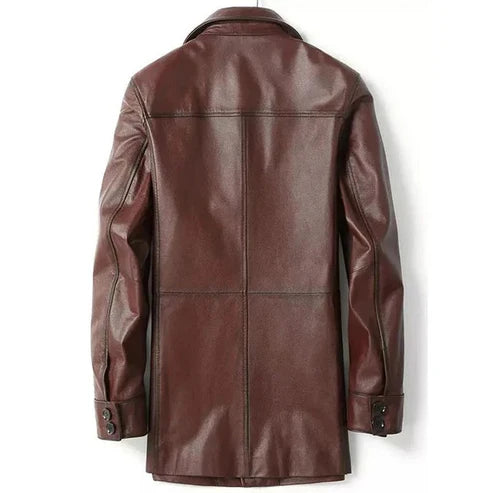 Men Scout Leather Trench Coat