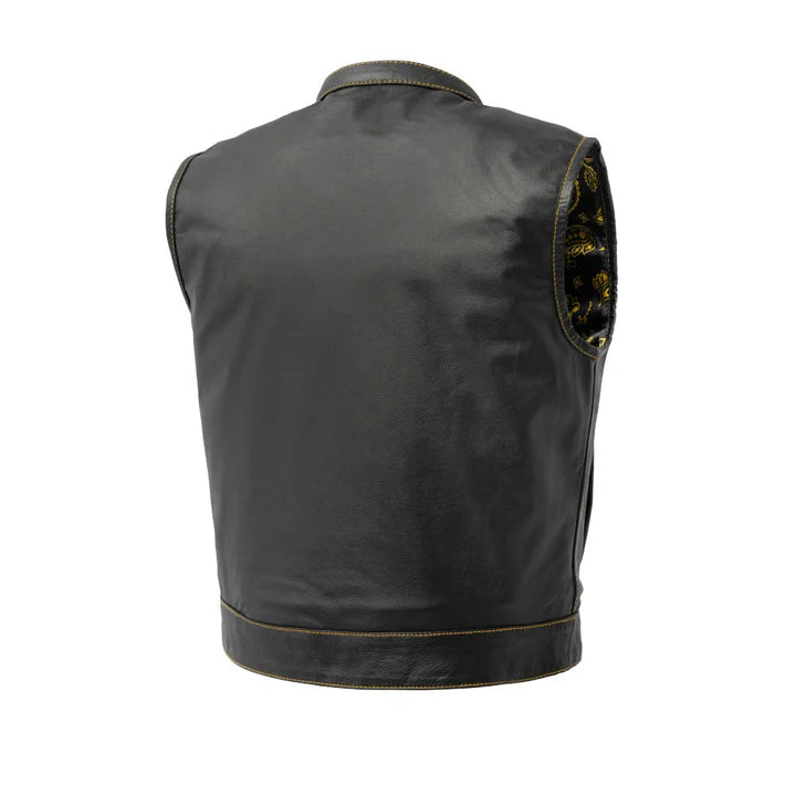 The Club Cut Men's Motorcycle Leather Vest – Multiple Colors