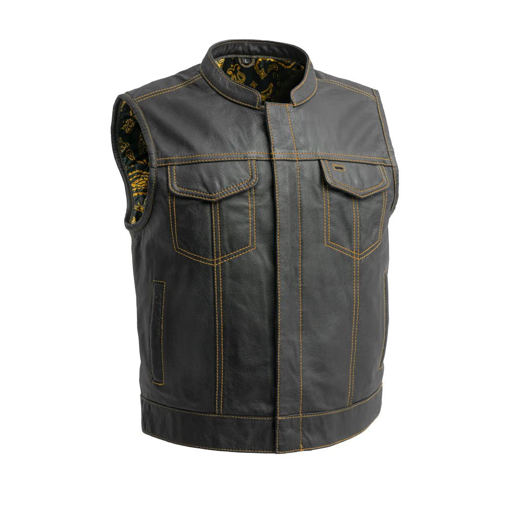 The Club Cut Men's Motorcycle Leather Vest – Multiple Colors