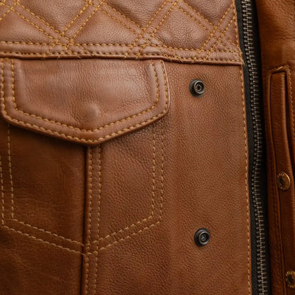Timber Men's Motorcycle Leather Vest - Limited Edition